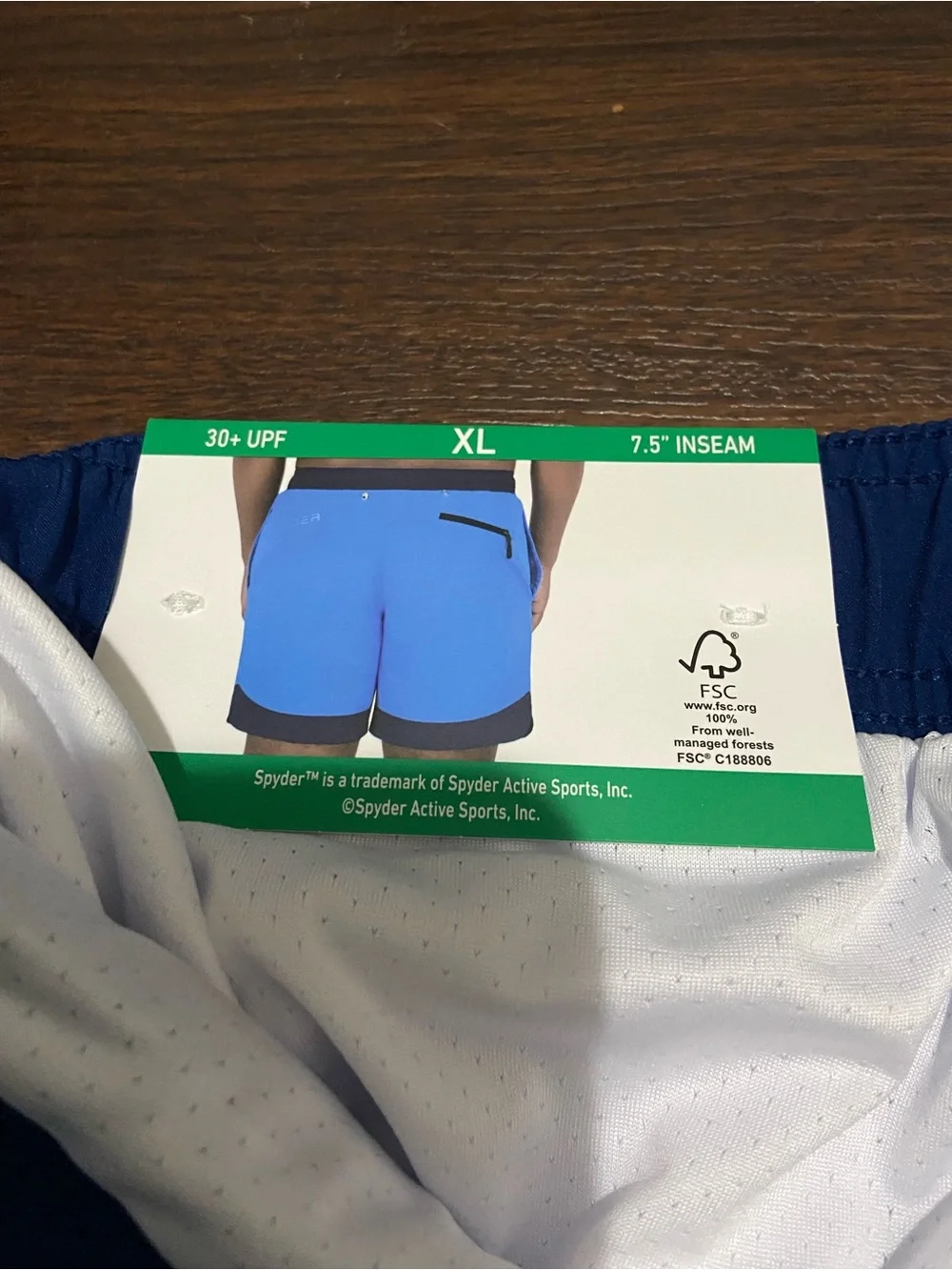 Spyder Swim Trunks Mens XL Blue Quick Dry 30+ UPF Stretch Lined Shorts